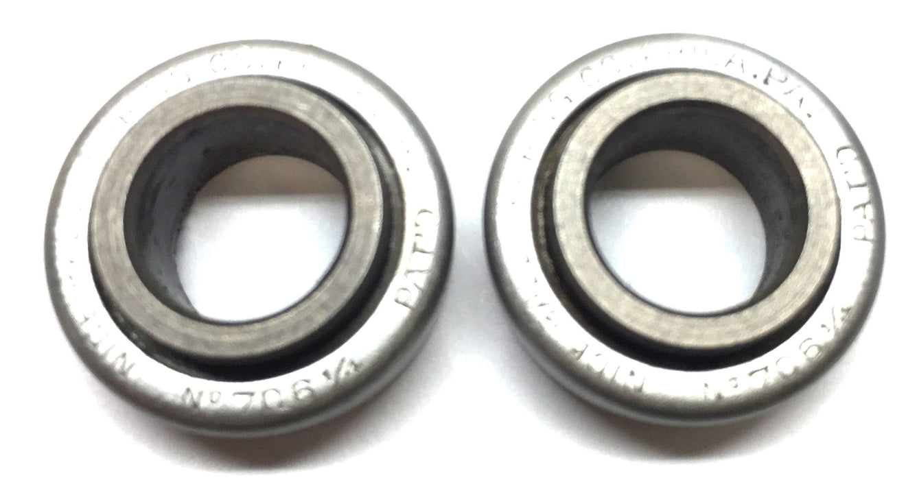 NICE Ball Bearing Co. Double-Roller Ball Bearing 706-1/4 [Lot of 2] NOS