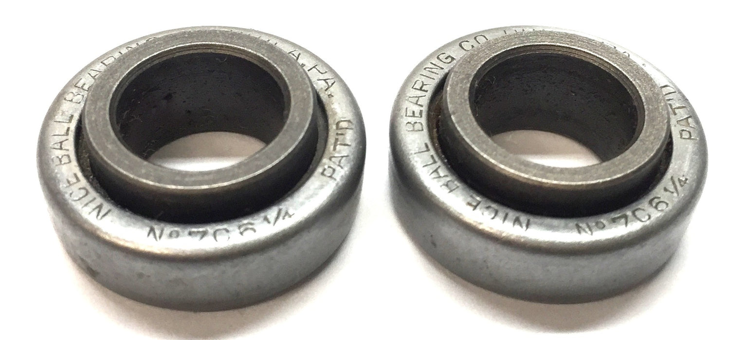 NICE Ball Bearing Co. Double-Roller Ball Bearing 706-1/4 [Lot of 2] NOS