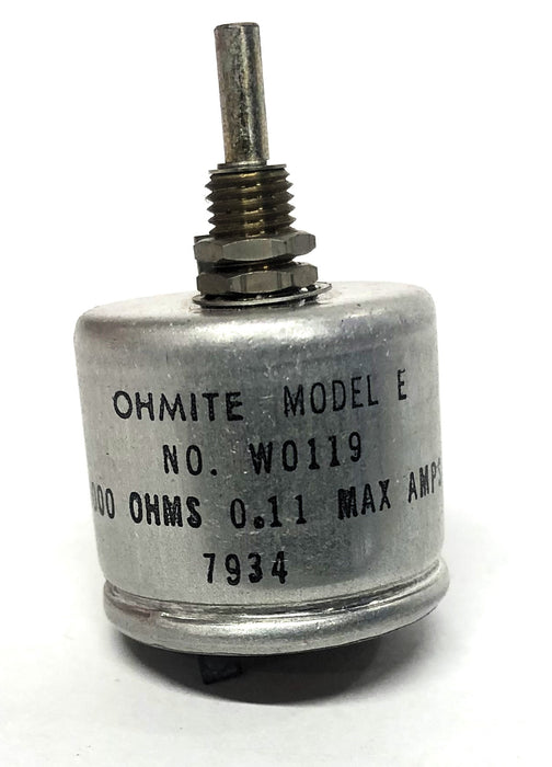 Ohmite 12-1/2 Watt 1000 OHMS 0.11 Max Amp 7934 Model E Rheostat 0119 (W0119) NOS