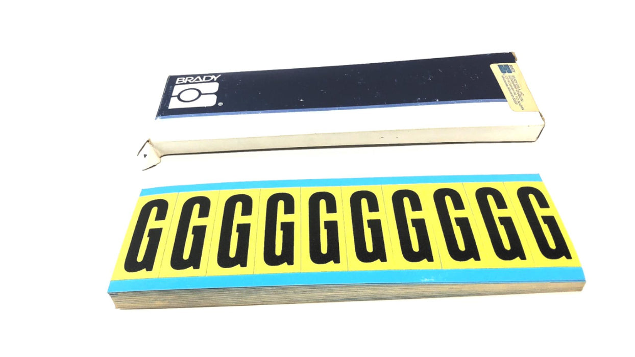 Brady Box of (20) Black on Yellow G Vinyl Cards 3440G NOS