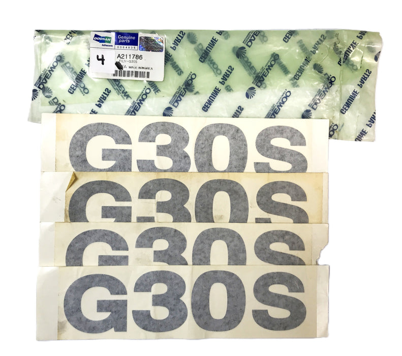 Doosan Forklift "G30S" Decal A211786 [Lot of 4] NOS