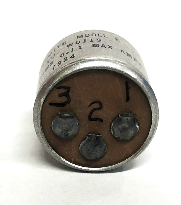 Ohmite 12-1/2 Watt 1000 OHMS 0.11 Max Amp 7934 Model E Rheostat 0119 (W0119) NOS