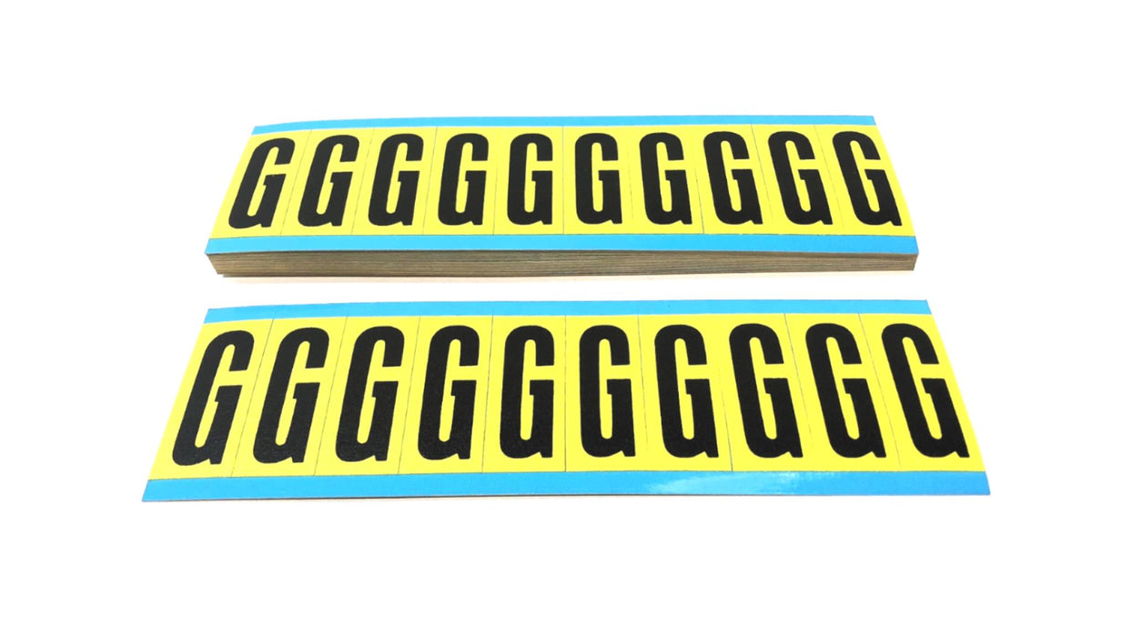 Brady Box of (20) Black on Yellow G Vinyl Cards 3440G NOS