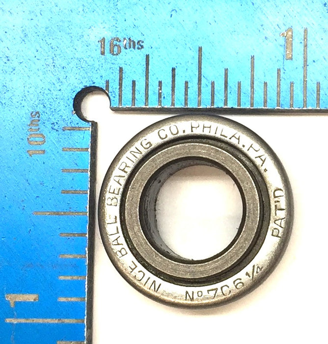 NICE Ball Bearing Co. Double-Roller Ball Bearing 706-1/4 [Lot of 2] NOS