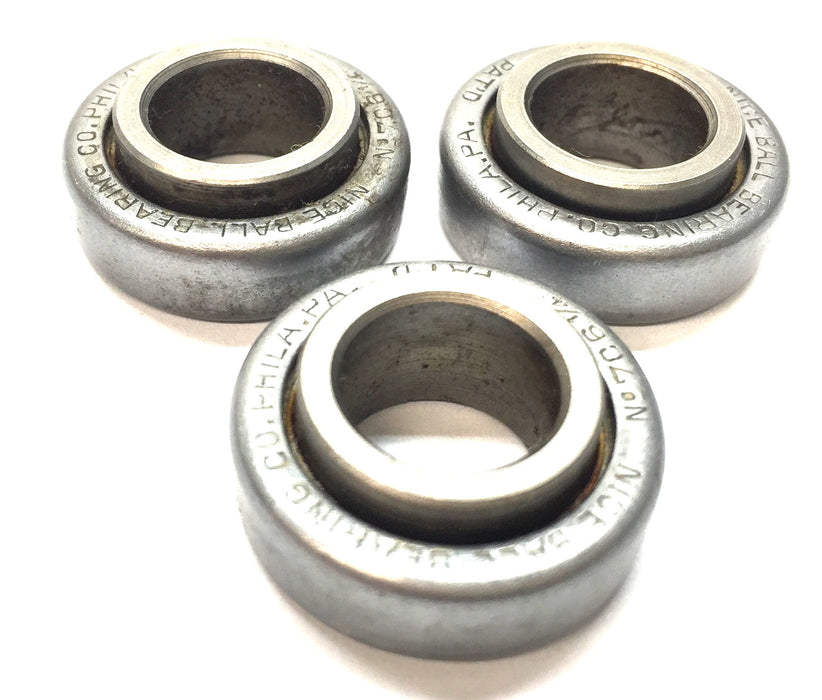 NICE Ball Bearing Co. Double-Roller Ball Bearing 706-1/4 [Lot of 3] NOS