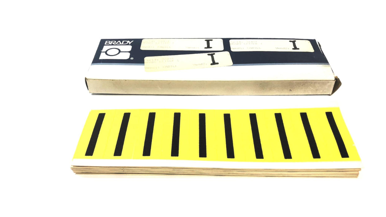 Brady Box of (15) Black on Yellow I Vinyl Cards 3440I NOS