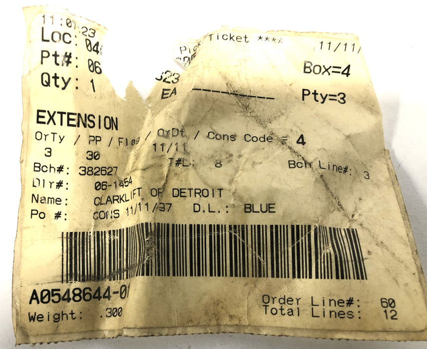 Clark 3/4 Inch Handle Extension 2351323 NOS