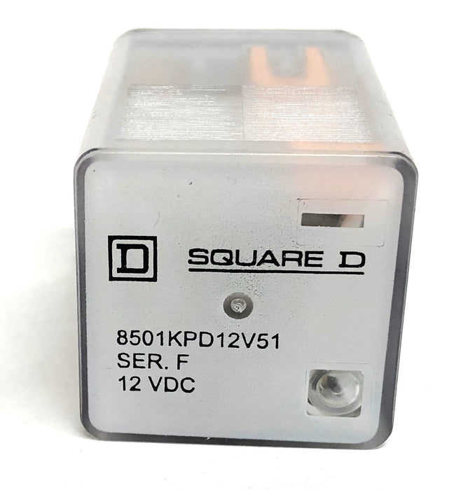 Square D Series F 12VDC DPDT-12A Plug In General Purpose Relay 8501KPD12V51 NOS