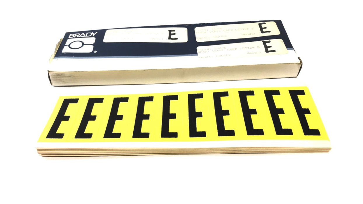 Brady Box of (13) Black on Yellow E Vinyl Cards 3440E NOS