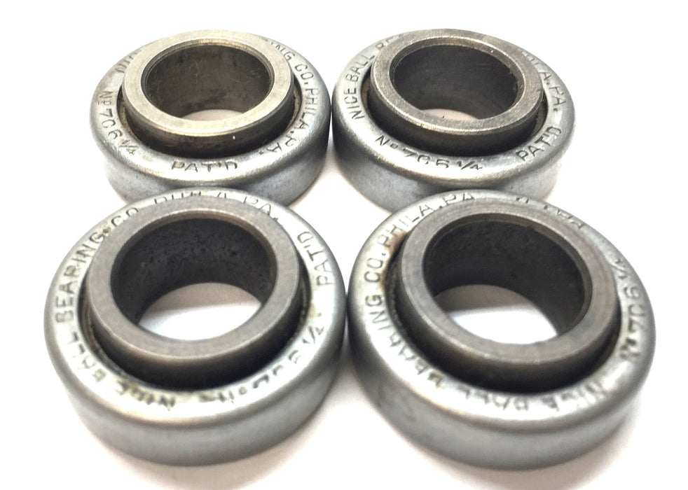 NICE Ball Bearing Co. Double-Roller Ball Bearing 706-1/4 [Lot of 4] NOS