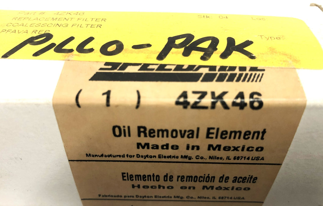 SpeedAire Oil Removal Element 4ZK46 NOS