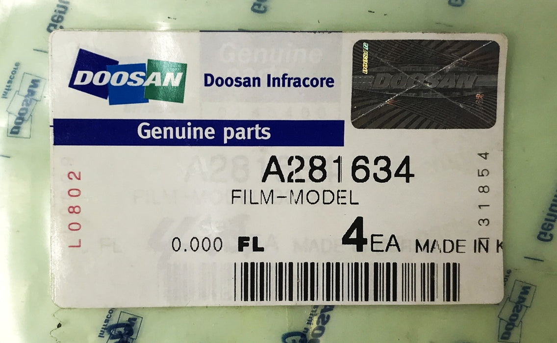 Doosan Forklift Model 30 Decal A281634 [Lot of 4] NOS