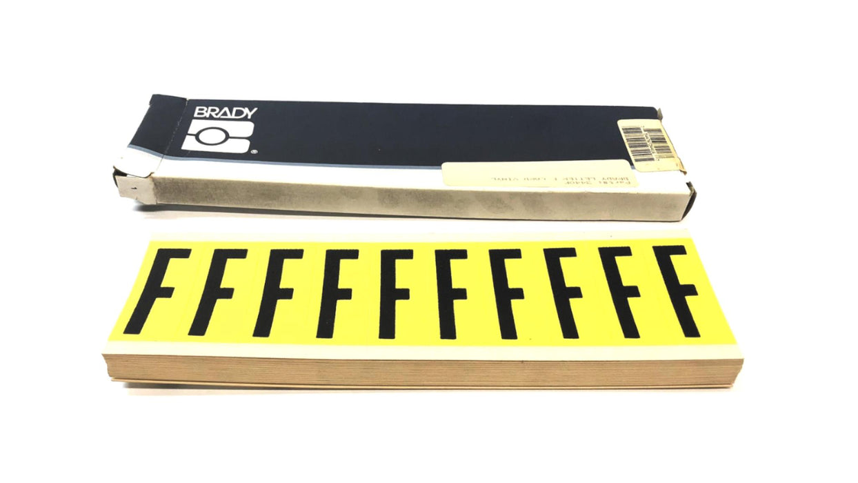 Brady Box of (22) Black on Yellow F Vinyl Cards 3440F NOS