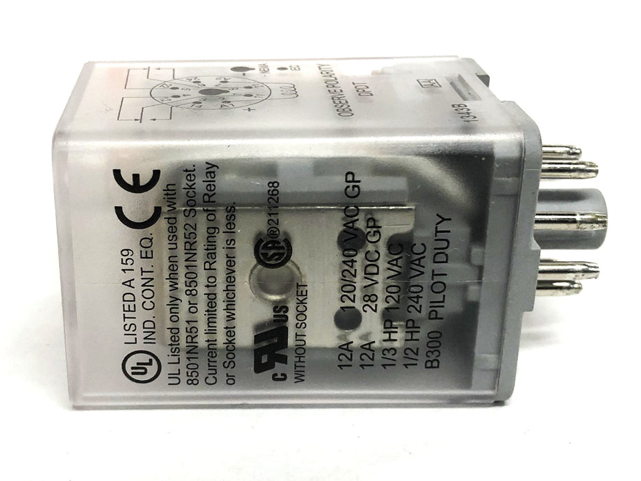 Square D Series F 12VDC DPDT-12A Plug In General Purpose Relay 8501KPD12V51 NOS
