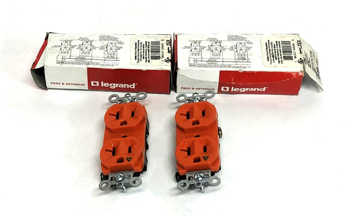 Legrand 20A 125V Orange Isolated Ground Duplex Receptacle IG5362 [Lot of 2] NOS