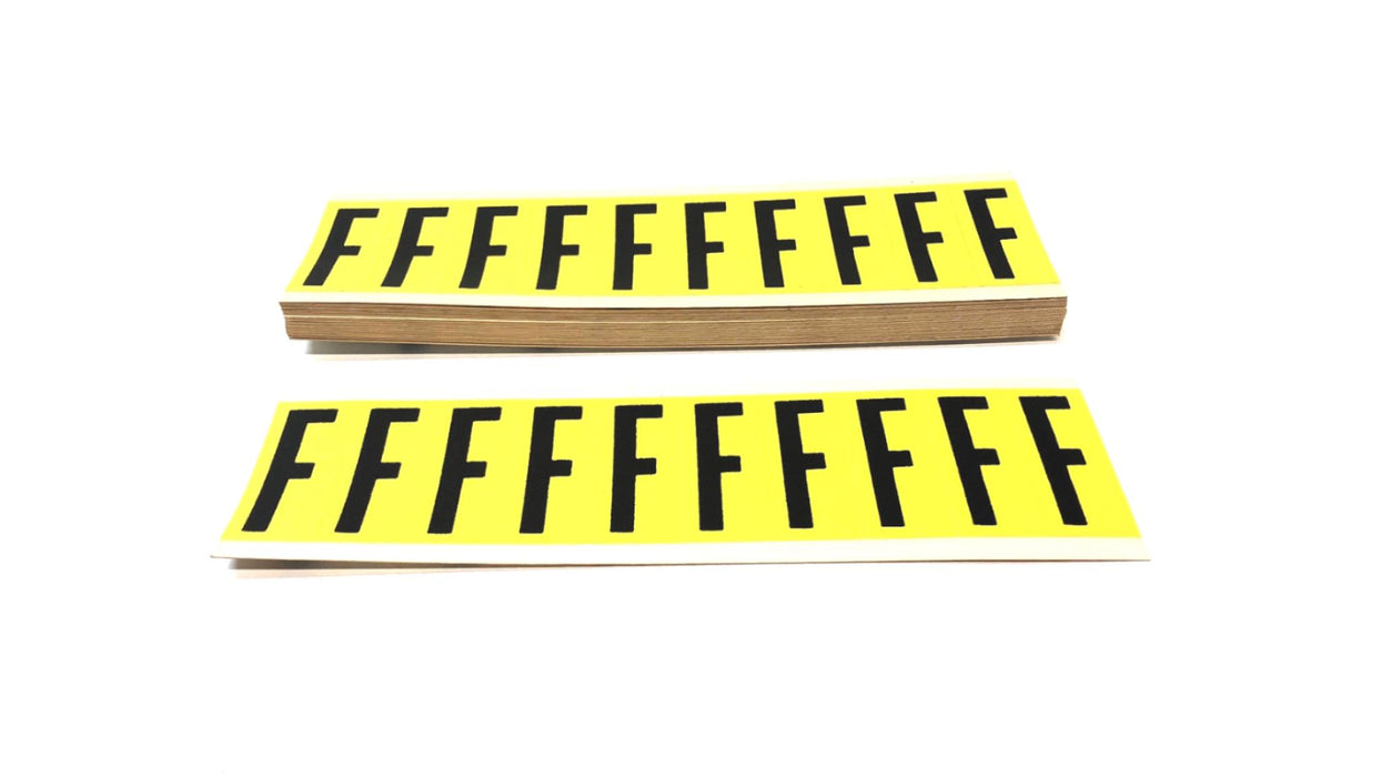 Brady Box of (22) Black on Yellow F Vinyl Cards 3440F NOS