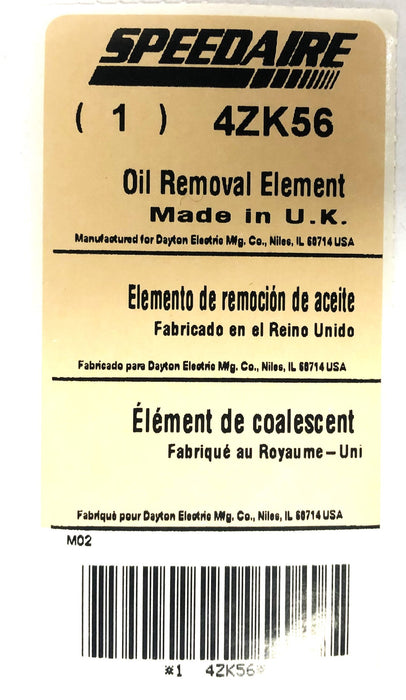 SpeedAire Oil Removal Element 4ZK56 NOS