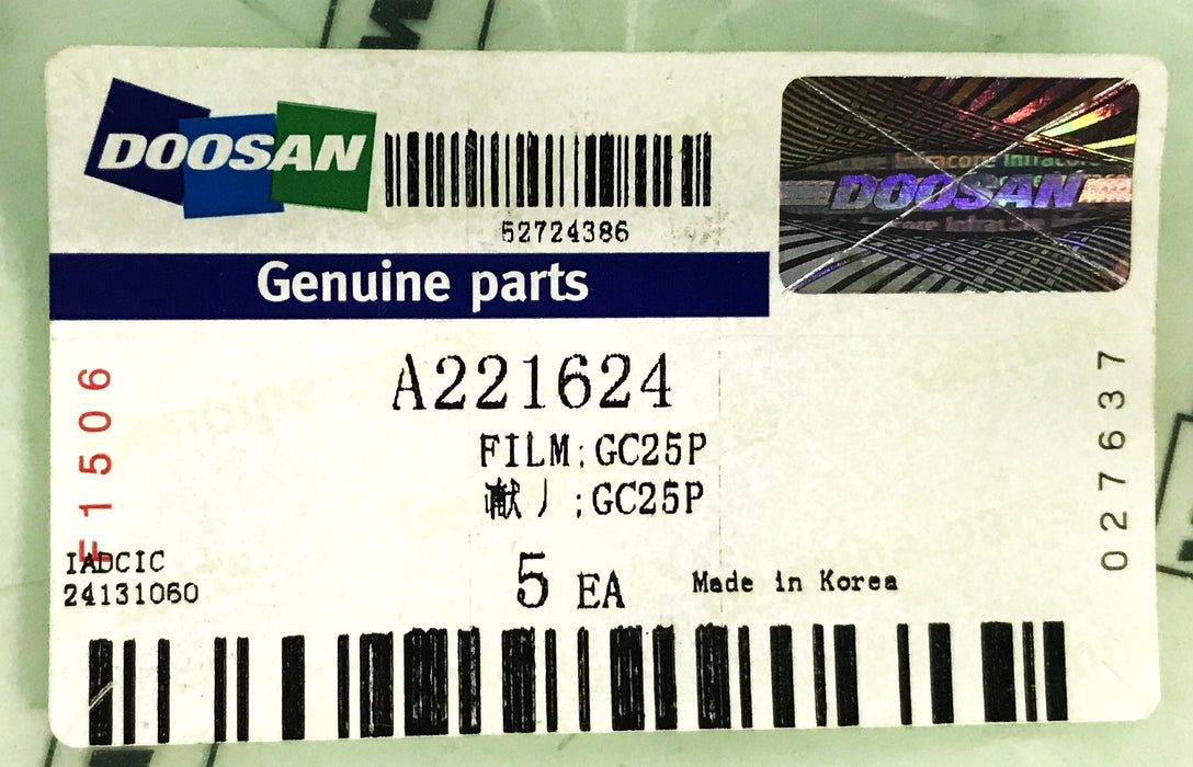 Doosan Daewoo "GC25P" Decal A221624 [Lot of 4] NOS