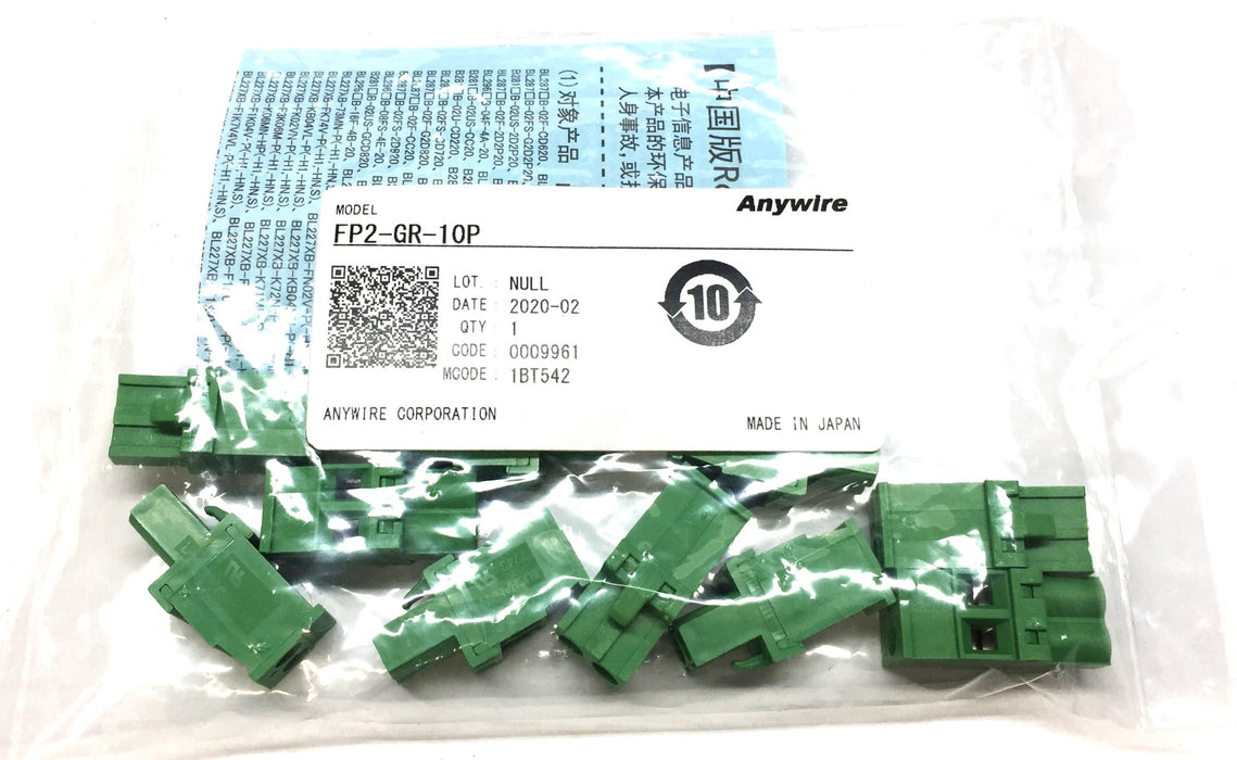 Anywire Green Connector Terminal Pack (10pcs) FP2-GR-10P NOS