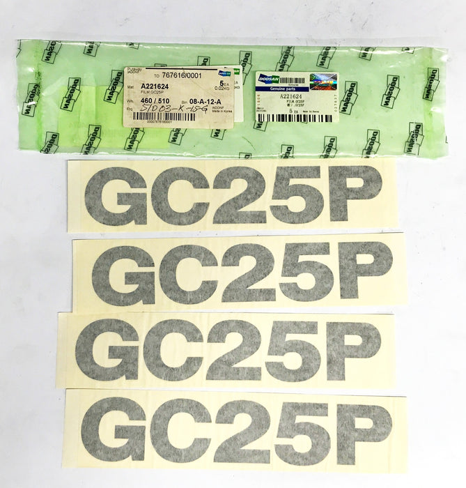 Doosan Daewoo "GC25P" Decal A221624 [Lot of 4] NOS