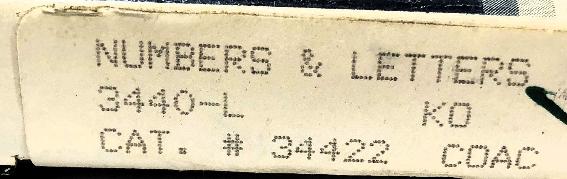 Brady Box of (14) Black on Yellow L Vinyl Cards 3440L NOS