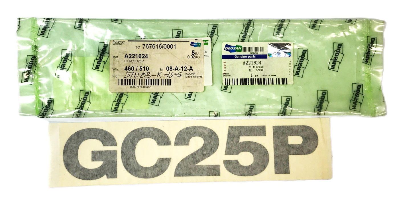 Doosan Daewoo "GC25P" Decal A221624 [Lot of 4] NOS