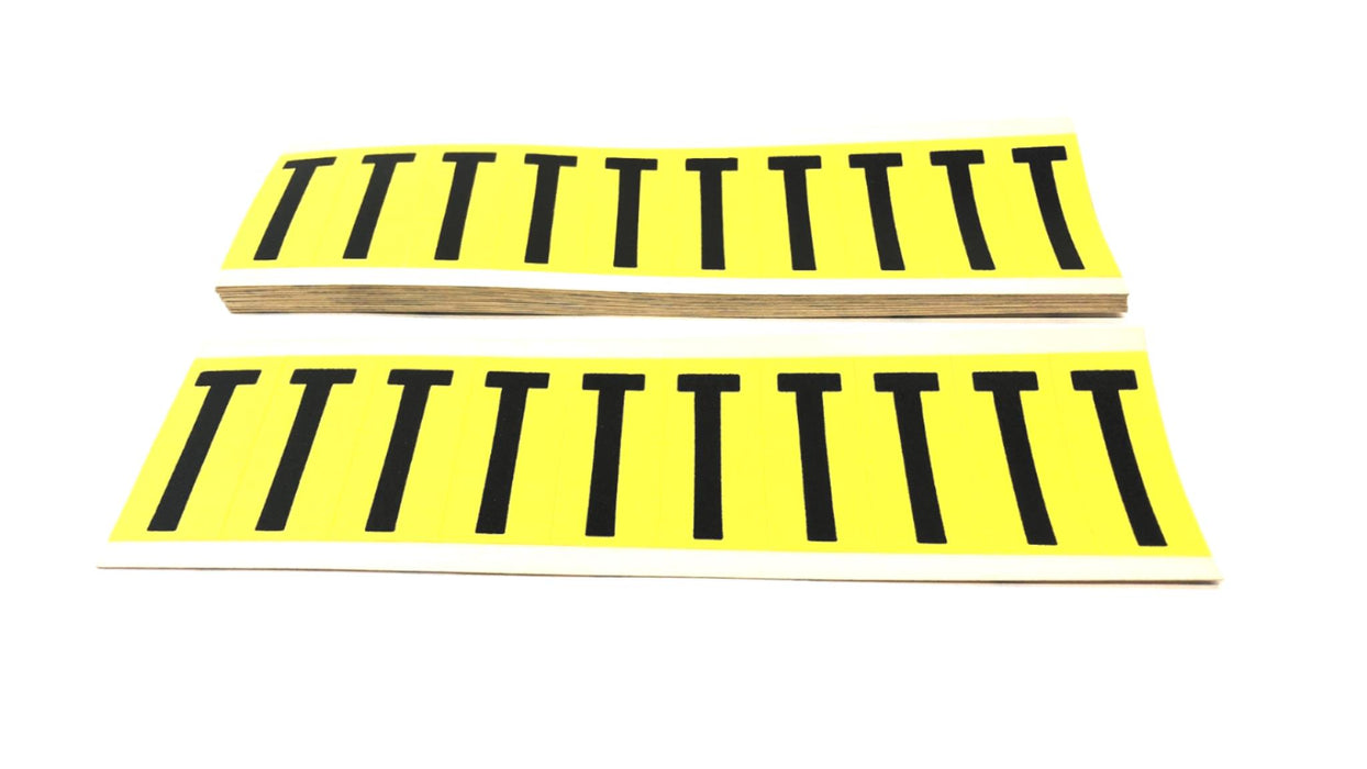 Brady Box of (14) Black on Yellow T Vinyl Cards 3440T NOS