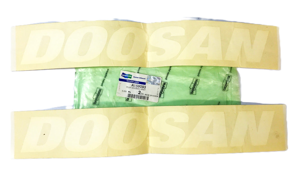 Doosan Forklift "Doosan" Mast Decal A159093 [Lot of 2] NOS