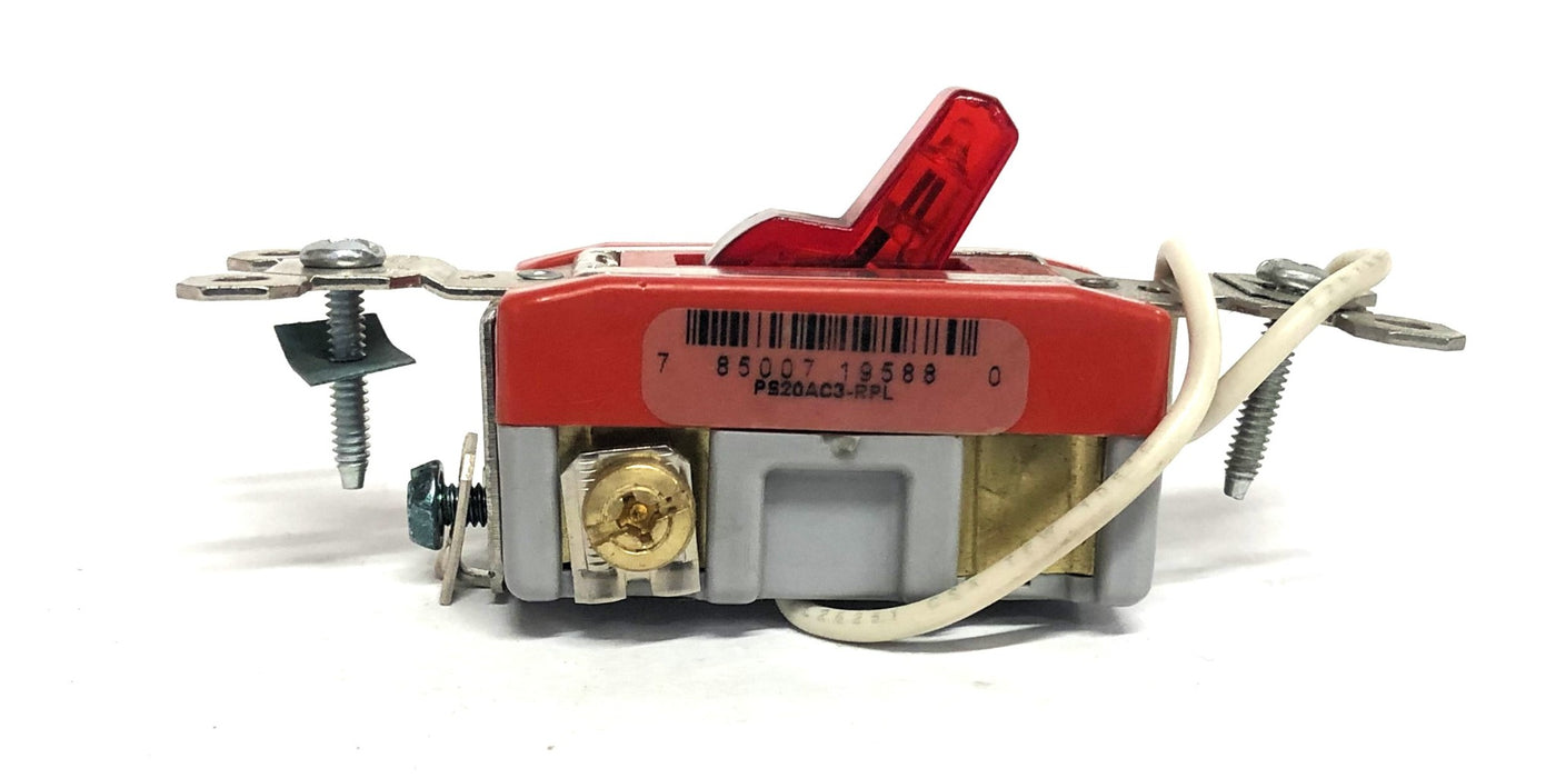 Legrand Pass & Seymour 20A 120VAC Red Three Way Pilot Switch PS20AC3-RPL NOS