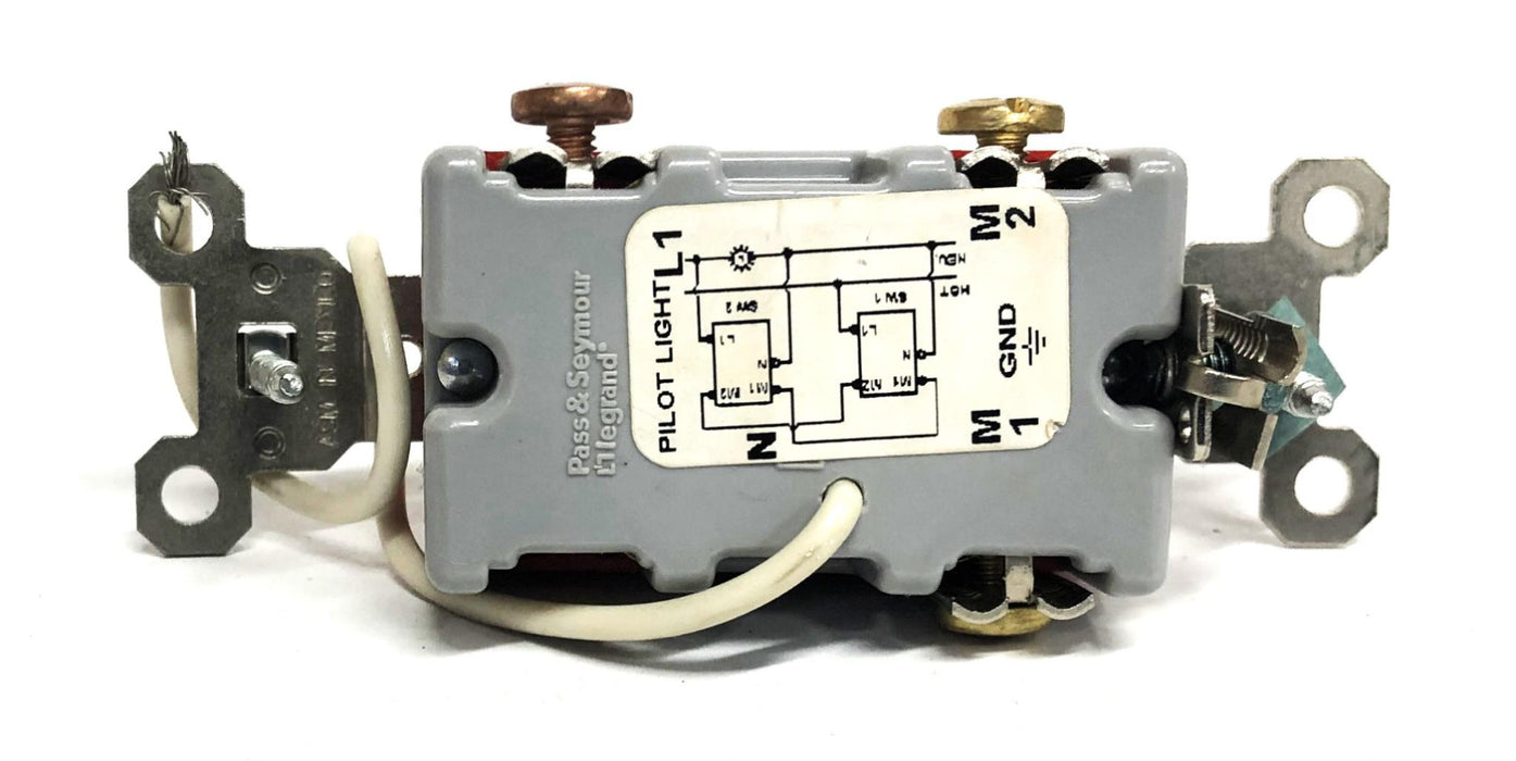 Legrand Pass & Seymour 20A 120VAC Red Three Way Pilot Switch PS20AC3-RPL NOS