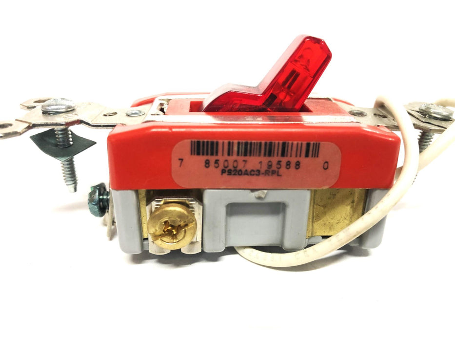 Legrand Pass & Seymour 20A 120VAC Red Three Way Pilot Switch PS20AC3-RPL NOS