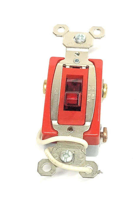 Legrand Pass & Seymour 20A 120VAC Red Three Way Pilot Switch PS20AC3-RPL NOS
