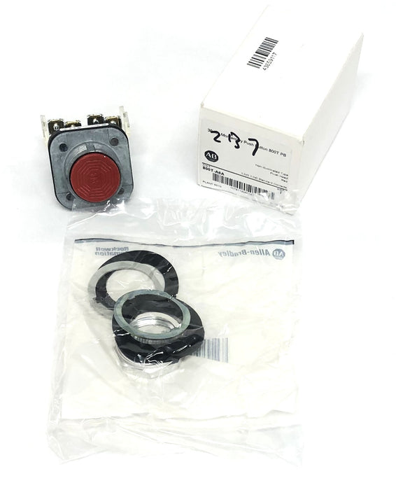 Allen-Bradley Series T Non-Illuminated Red Flush Head Push Button 800T-A6A NOS
