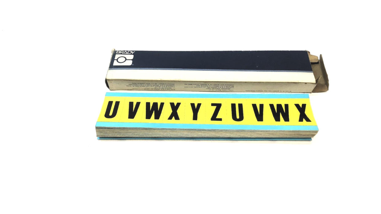 Brady Box of (25) Black on Yellow B-500 U-Z Wire Marker Cards 3430 U-Z NOS