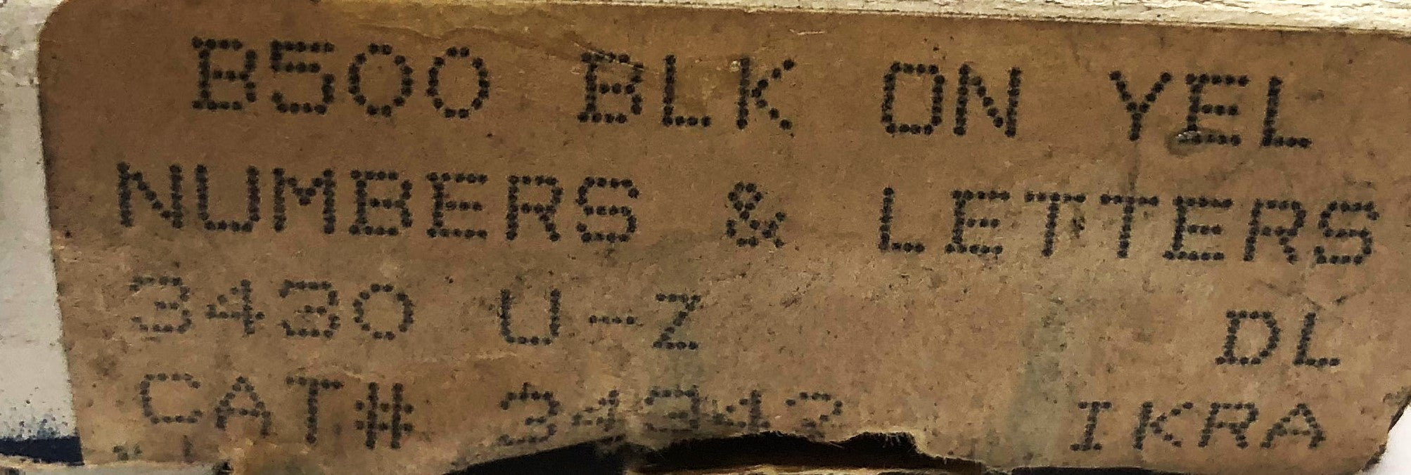 Brady Box of (25) Black on Yellow B-500 U-Z Wire Marker Cards 3430 U-Z NOS