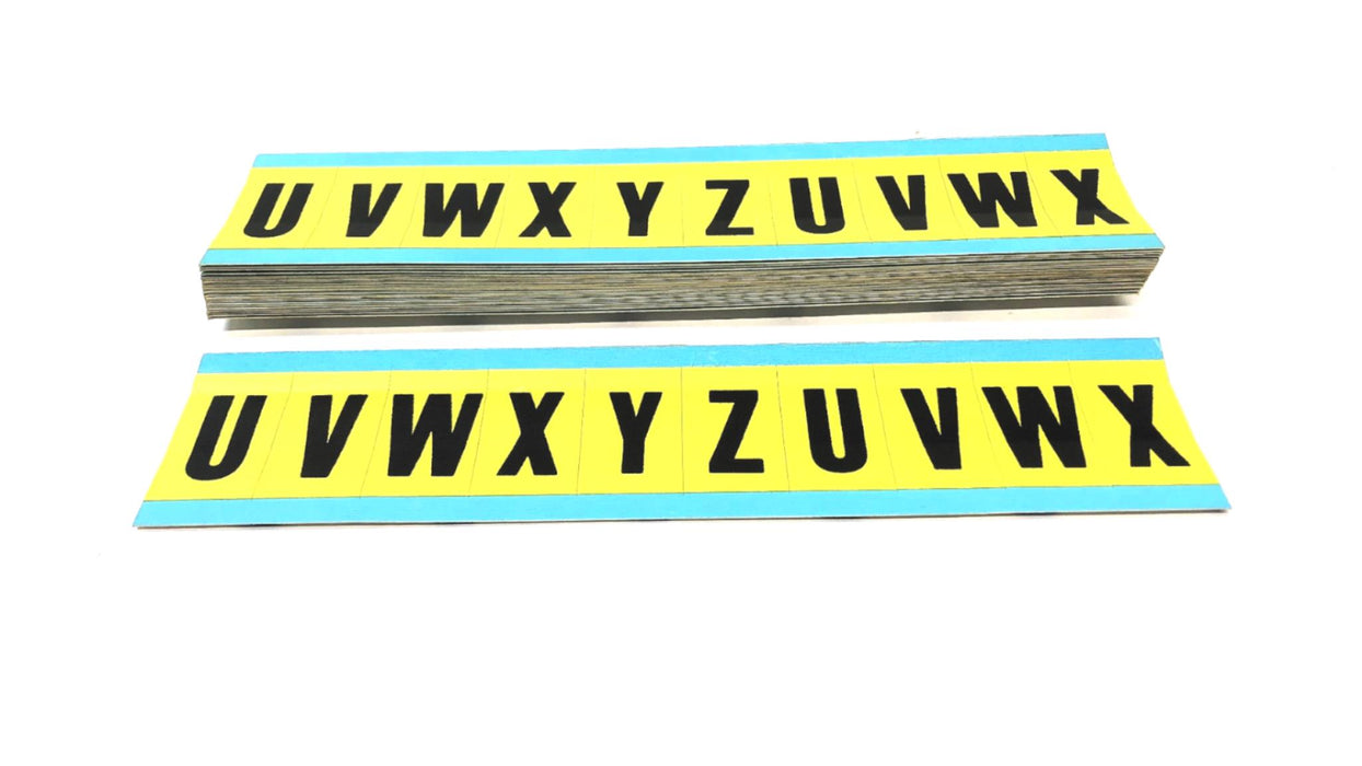 Brady Box of (25) Black on Yellow B-500 U-Z Wire Marker Cards 3430 U-Z NOS