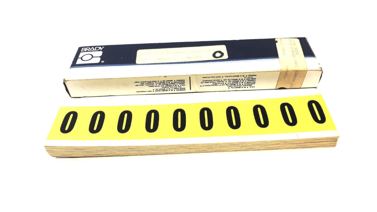 Brady Box of (20) Black on Yellow O Wire Marker Cards 3430O NOS
