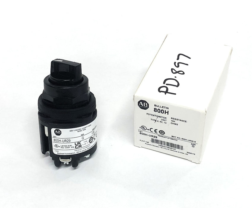Allen-Bradley Series G Type 4, 4X, 13 Potentiometer Unit 800H-UR29 NOS