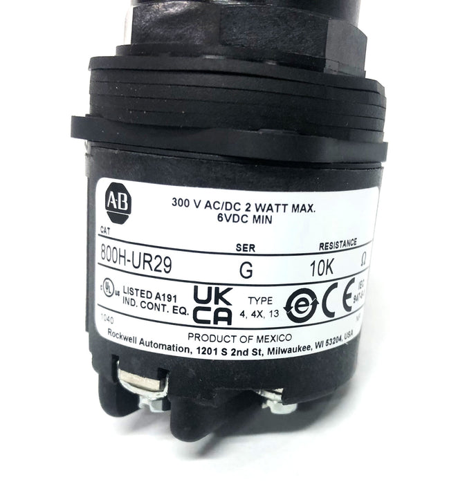Allen-Bradley Series G Type 4, 4X, 13 Potentiometer Unit 800H-UR29 NOS