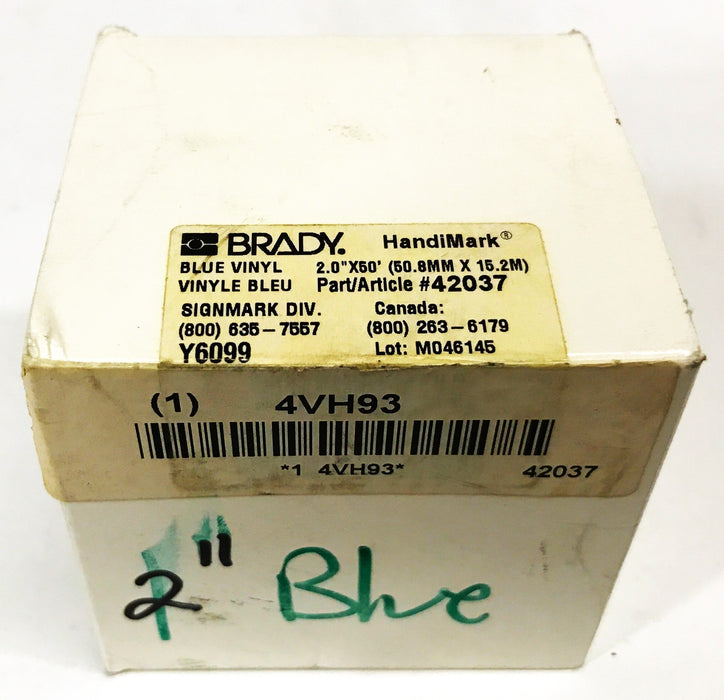 Brady Vinyl Label Tape Blue 2 inch x 50 feet 42037 NOS