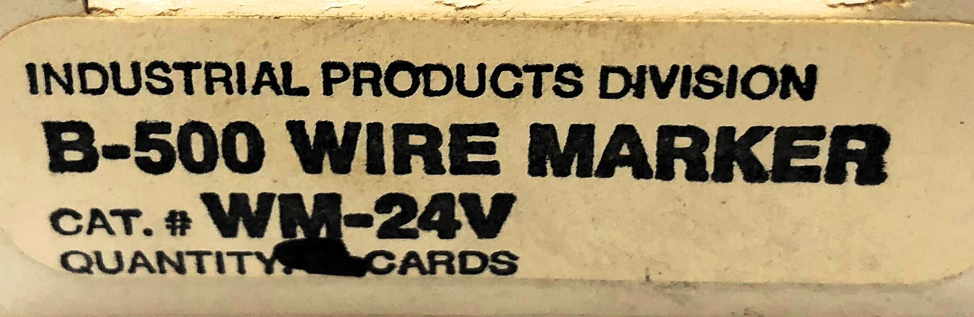 Brady Box of (20) B-500 24V Wire Marker Cards WM-24V NOS