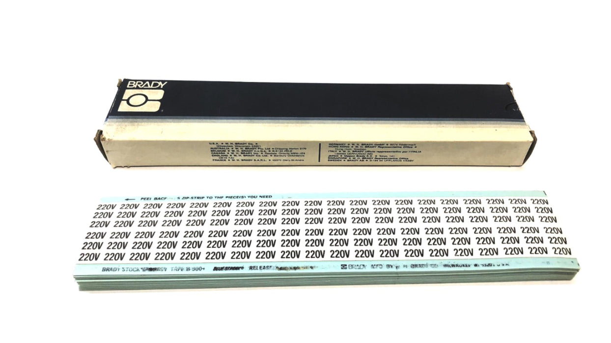 Brady Box of (17) B-500 220V Wire Marker Cards WM-220V NOS
