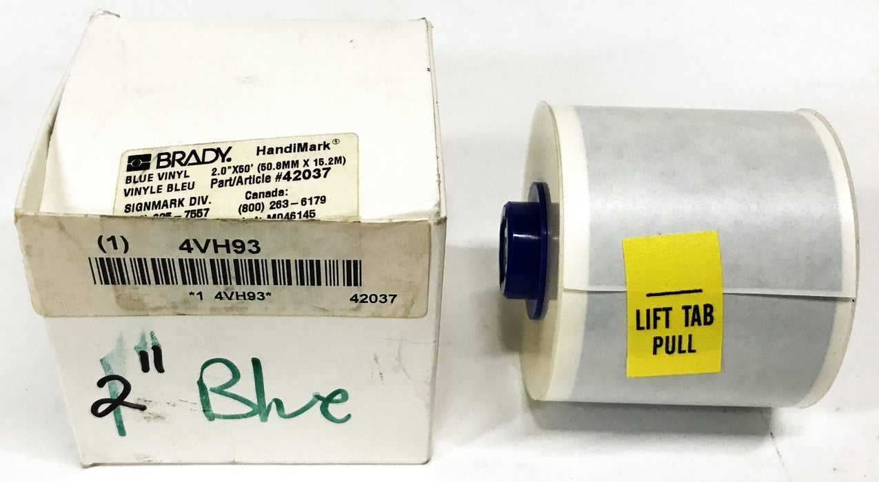Brady Vinyl Label Tape Blue 2 inch x 50 feet 42037 NOS
