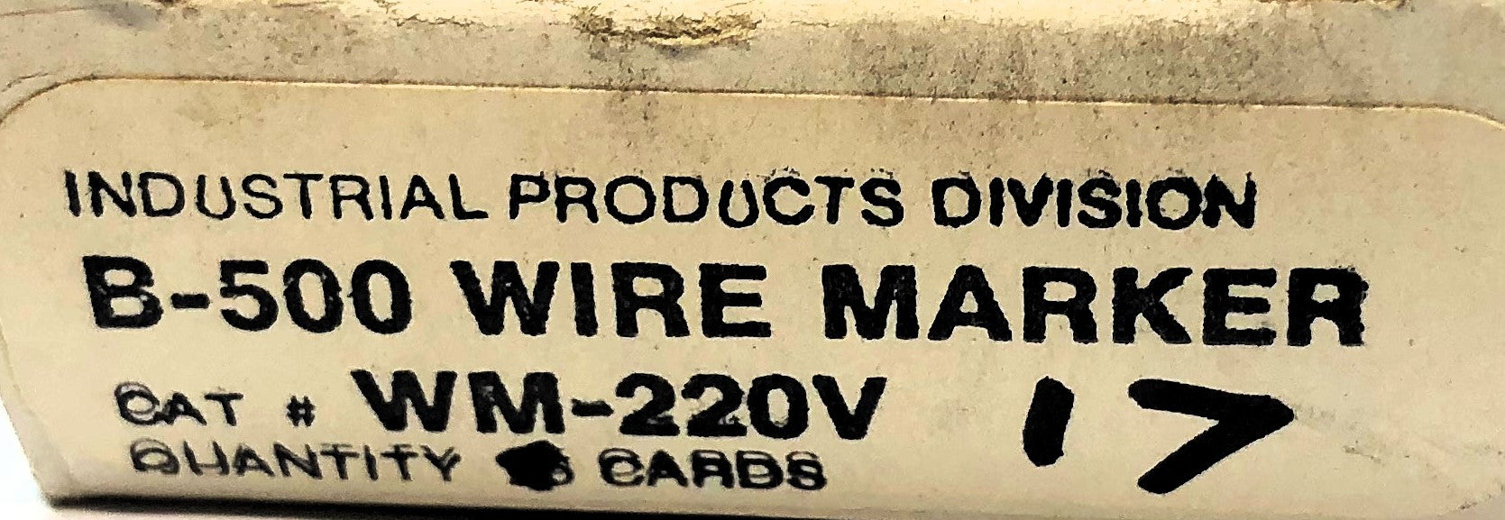Brady Box of (17) B-500 220V Wire Marker Cards WM-220V NOS