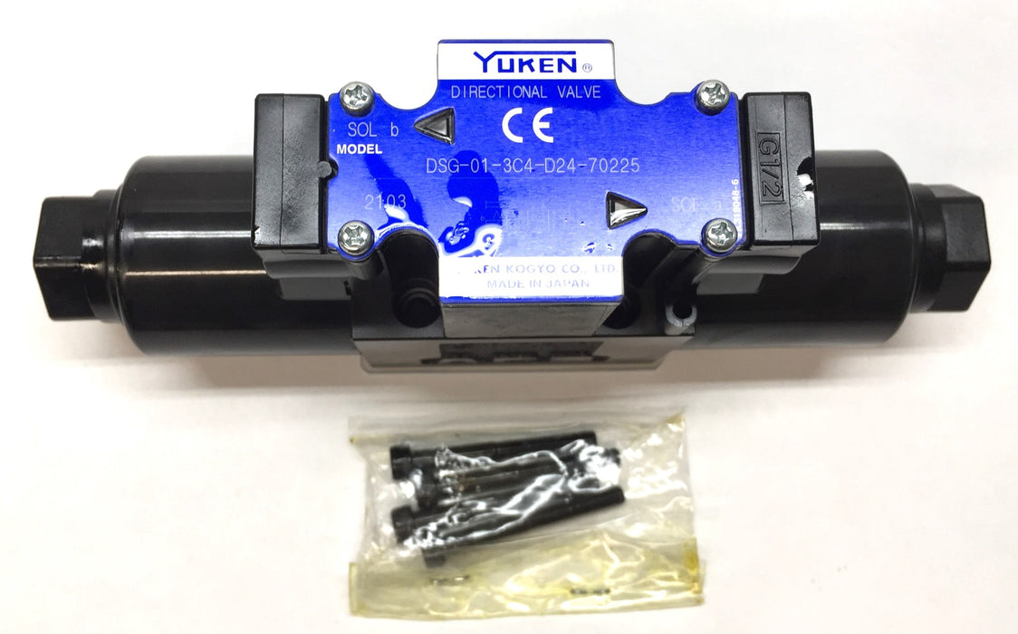 Yuken Kogyo Solenoid Operated Directional Valve DSG-01-3C4-D24-70225 NOS