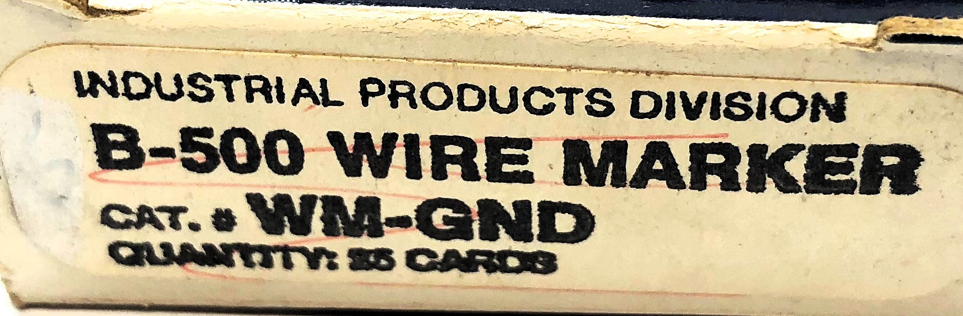 Brady Box of (25) B-500 GND Wire Marker Cards WM-GND NOS