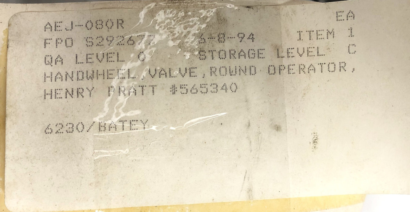 Henry Pratt 8 Inch Valve Handwheel 565340 (77499) NOS