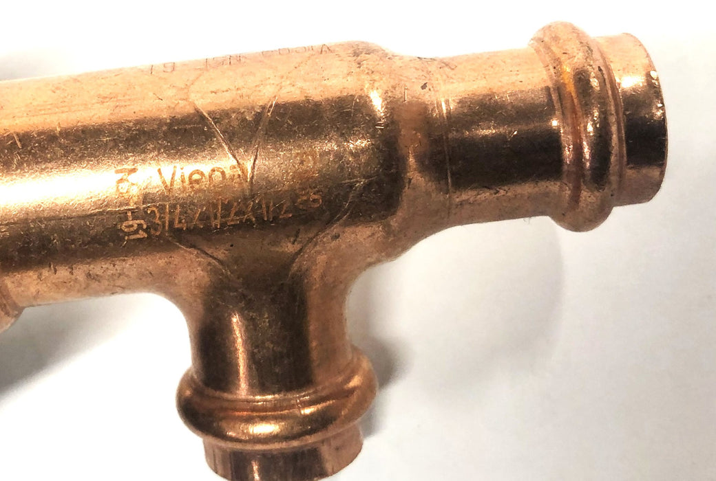 Viega 3/4x1/2x1/2 Inch Copper Reducer Tee FIB8 [Lot of 4] NOS