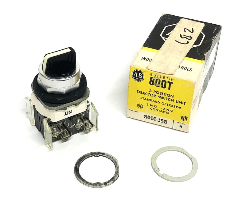 Allen-Bradley Series N 3 Position Selector Switch Unit 800T-J5B NOS