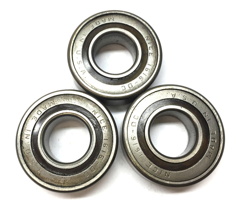 NICE Sealed Roller Ball Bearing Assembly 1616DC [Lot of 3] NOS